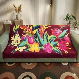 New Design Rayon Sarong Hand Painted Flower Design